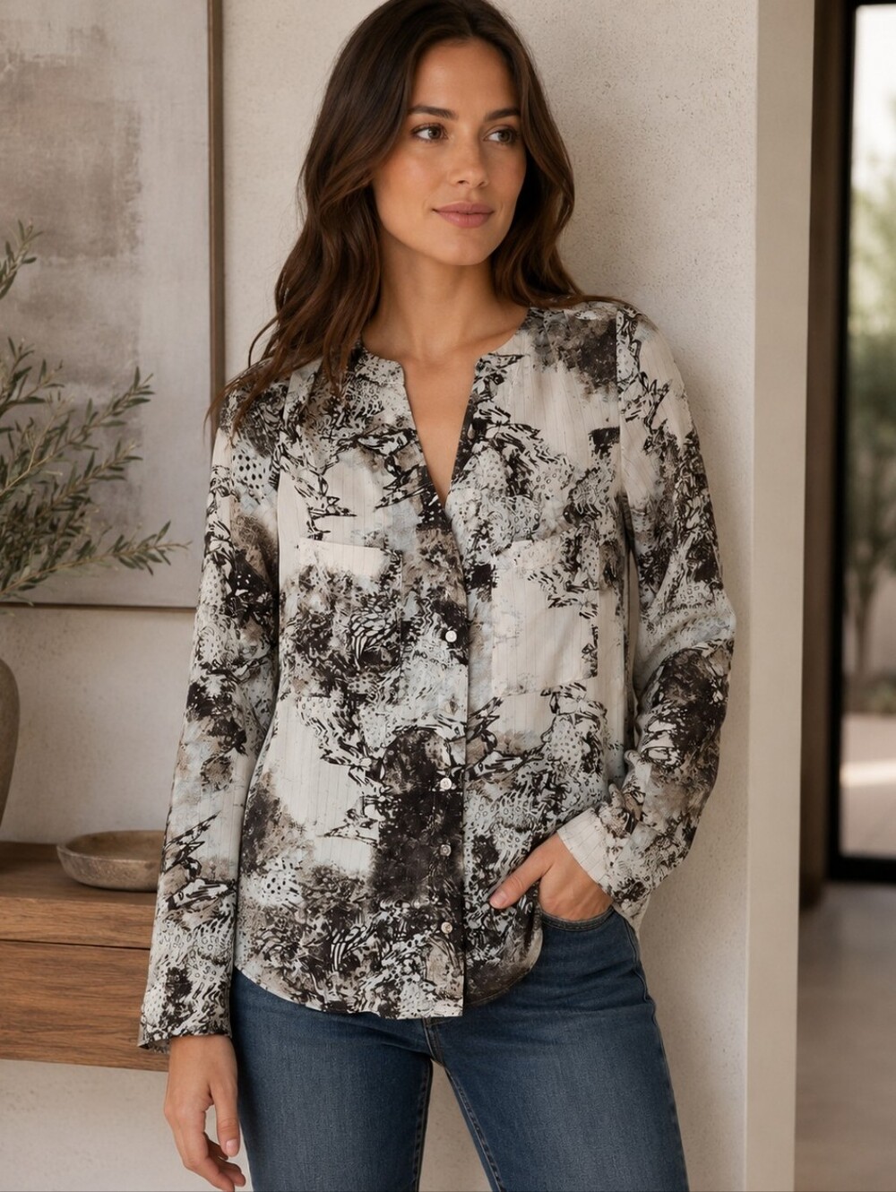 Buckle Bke Boutique Semi Sheer Blouse